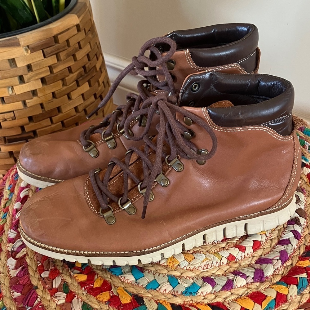 Cole Haan Men's Brown Leather Hiking Boots